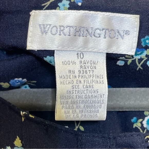 Worthington, Vintage Floral Pleated Button Up Dress. Size 10. Excellent cond! - Picture 4 of 6